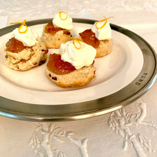 SULTANA GINGER SCONES WITH BRANDY CREAM