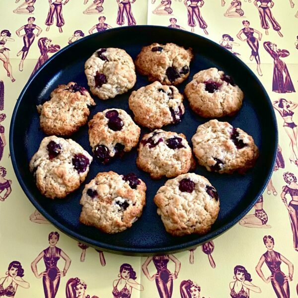WHITE CHOCOLATE + BLUEBERRY COOKIES
